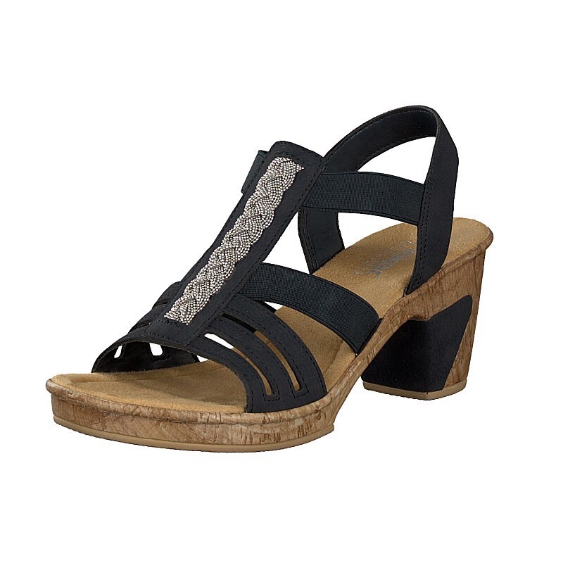Damske Sandale Na Vysokom Opatku Rieker 69739-15, Modre
